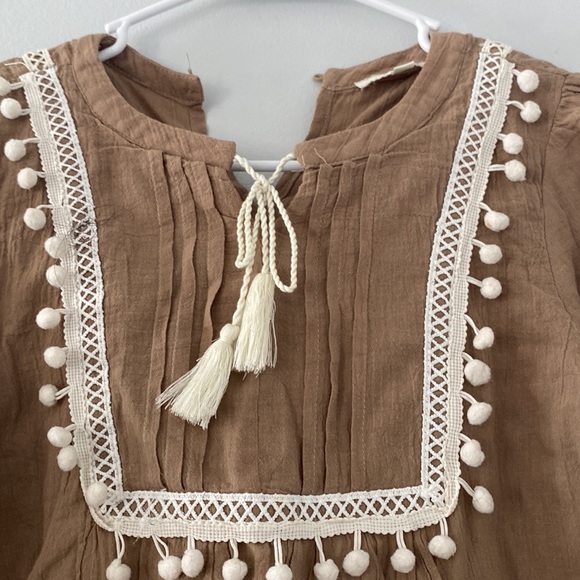 GIRL'S CHELSEA & VIOLET BROWN BOHO DRESS - Picture 3 of 4